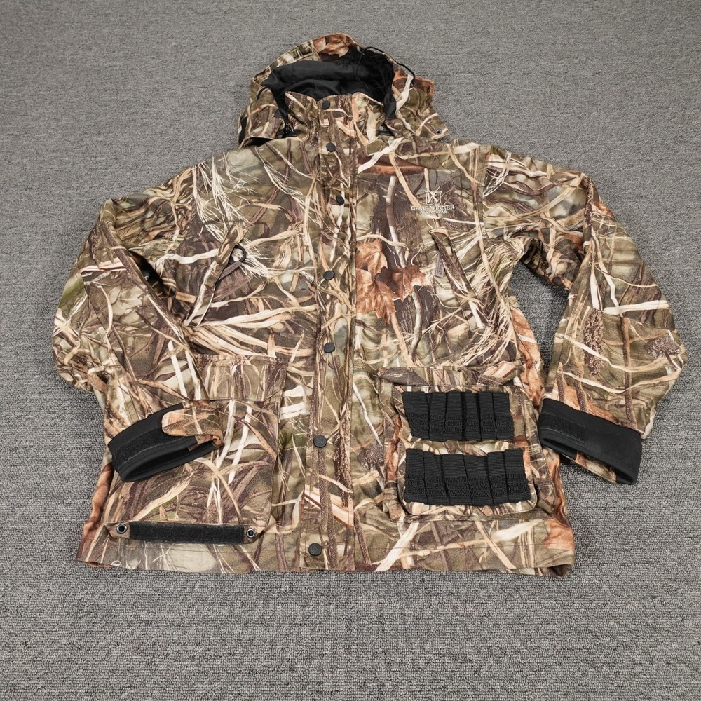 Game Winner Jacket Mens Small Brown Camo Hooded Waterproof Hunting Insulated‎